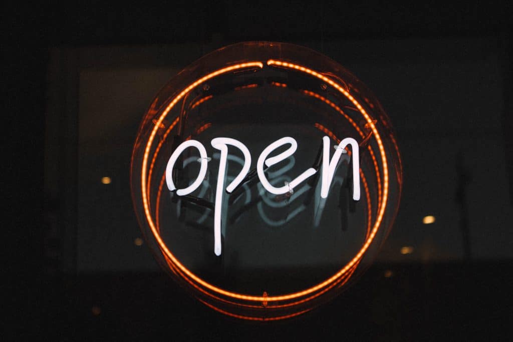 Open Neon sign