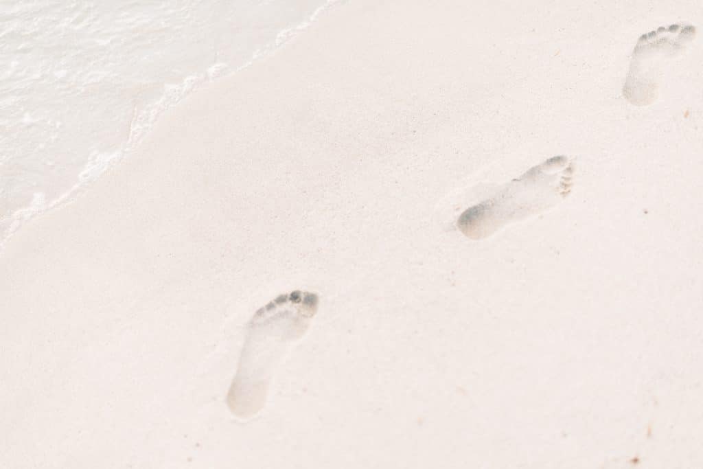 footsteps beach