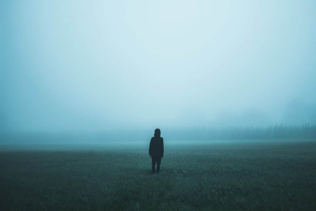 person in fog