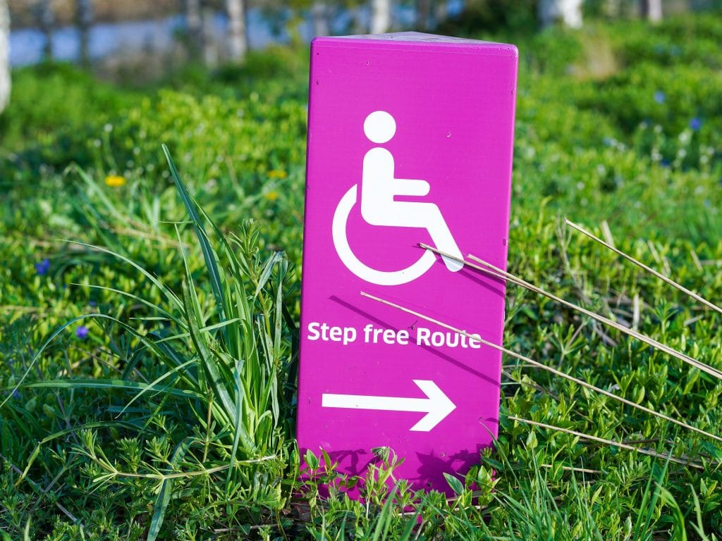 pink wheelchair sign