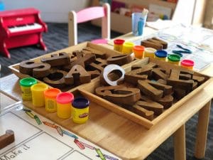 playdoh and letters
