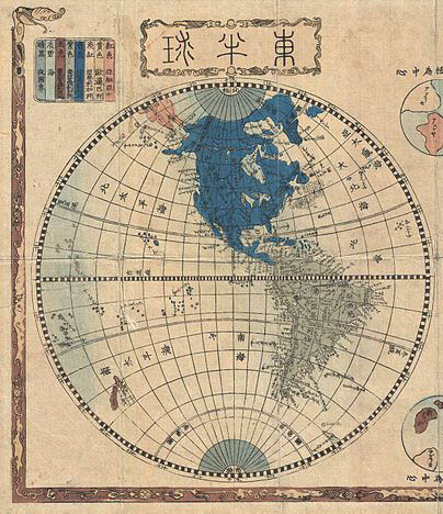 ancient japanese map of flat earth